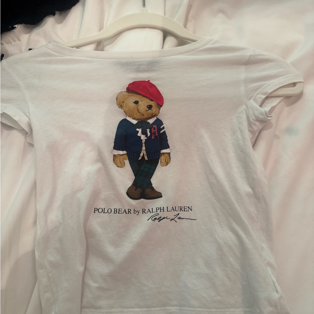 Polo by Ralph Lauren White Kids Shirt with Bear Design
